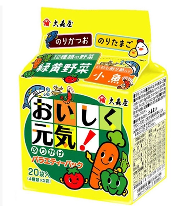 日本进口 大森屋多味拌饭料 12种绿黄野菜自制饭团寿司拌料20袋入