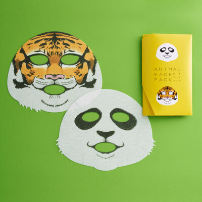 日本代购现货ANIMAL FACE PACK 一心堂动物图案老虎熊猫保湿面膜