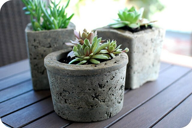 DIY cement pots