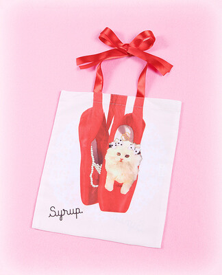 特甜美日系 Syrup 猫咪芭蕾舞鞋纪念手提包 包袋