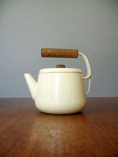 Vintage Scandinavian Style Enamel Teapot