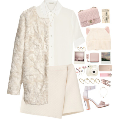 A fashion look from April 2014 featuring silk blouses, faux fur coats and pink skirt. Browse and shop related looks.