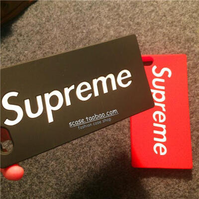 Supreme潮牌 iPhone6 plus硅胶手机壳苹果6软壳保护套红色黑色酷