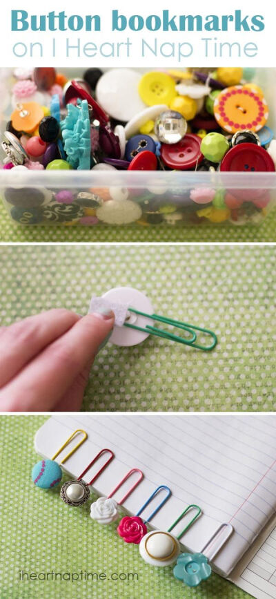 DIY Button Bookmark DIY Button Bookmark