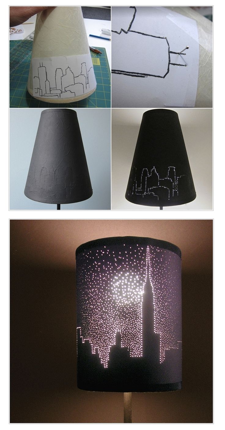 Project – City Lights Lampshade. To make a city skyline view first you have to print or draw a city skyline silhouette on a piece of paper.