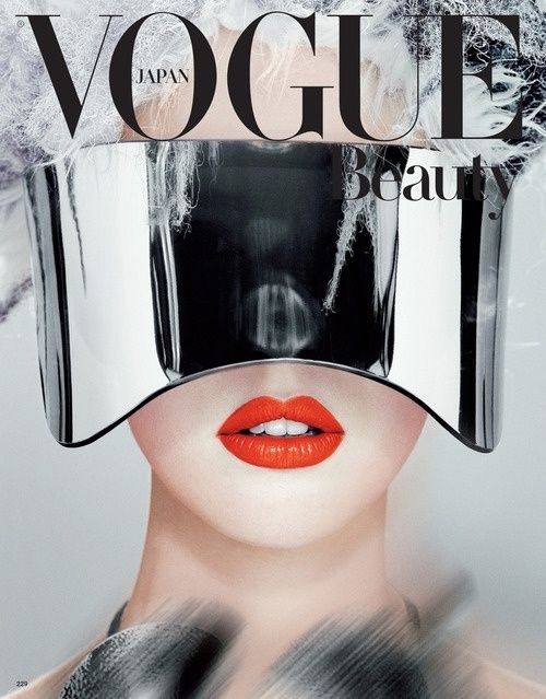 Futuristic Fashion, Vogue Japan, McQueen, Future Fashion, Futuristic Sunglasses, Beauty, red lips, futuristic style, future girl, sunglasses by FuturisticNews.com