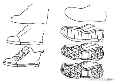 #绘画教程# #参考# 鞋子只需几笔就能绘制！皮鞋、板鞋、靴子等多种鞋子的画法都这里啦~拯救画鞋困难户~\(≧▽≦)/~【更多绘画教程戳】O网页链接