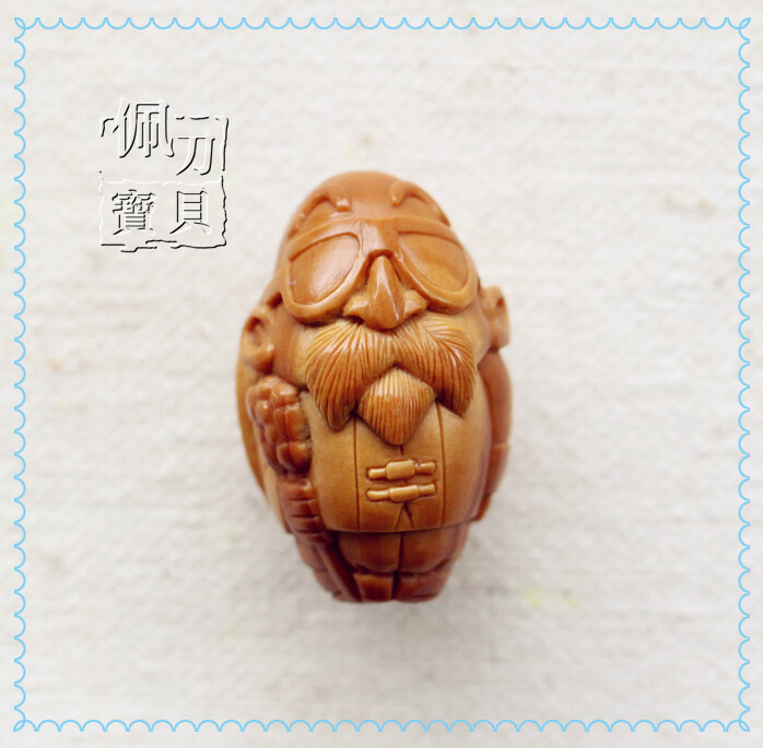 【佩刀宝贝】橄榄核雕 单籽 Q版挂件 七龙珠龟仙人