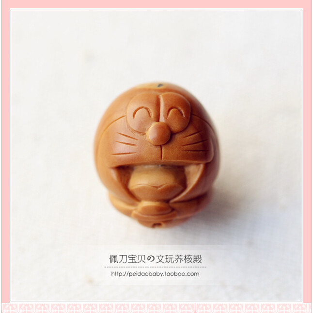 【佩刀宝贝】橄榄核雕 单籽 Q版可爱机器猫哆啦A梦挂件