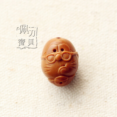 【佩刀宝贝】橄榄核雕 单籽 Q版可爱机器猫哆啦A梦挂件