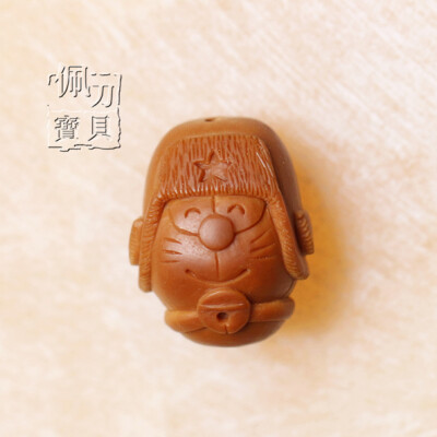【佩刀宝贝】橄榄核雕 单籽 Q版可爱机器猫哆啦A梦挂件
