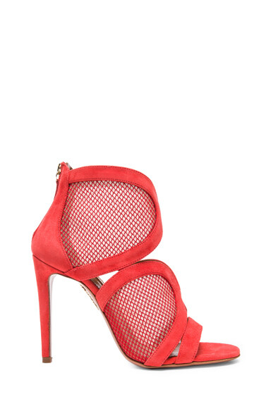 Aquazzura Memphis Suede Booties in Coral