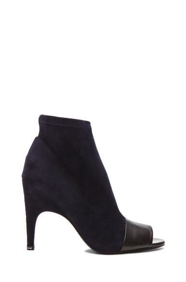 Acne Studios Vova Stretch Suede Booties in Navy