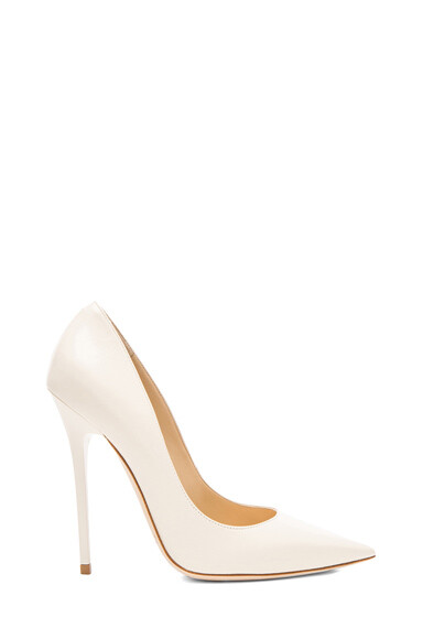 Jimmy Choo Anouk Leather Pumps in Off White