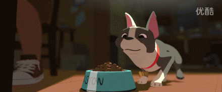 唯爱与美食不可辜负——第87届奥斯卡金像奖最佳动画短片「美味盛宴 Feast」。讲述了一个男人的爱情，不过这一切都是通过他的狗狗每天所吃的东西反映出来的。很治愈的短片，小狗的吃相真是令人欢愉！（GIF动图）L第87届奥斯卡金像奖最佳动画短片 美味盛宴 Feast 2014