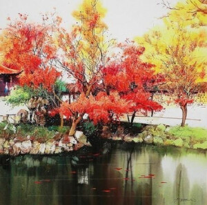 岁月极美，在于它必然的流逝。春花，秋月，夏日，冬雪。丨来自画家吴冠中。