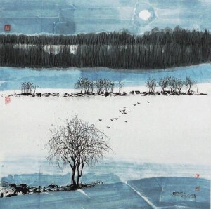 岁月极美，在于它必然的流逝。春花，秋月，夏日，冬雪。丨来自画家吴冠中。