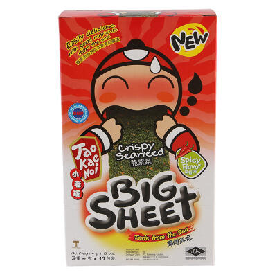 泰国小老板辣香味香脆紫菜大片状48g盒 进口海苔即食零食