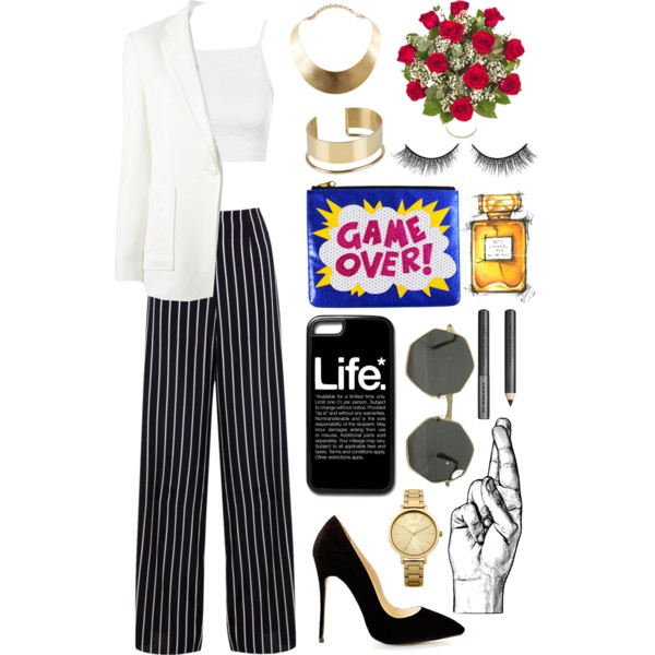 A fashion look from March 2015 featuring white crop top, white jacket and Miss Selfridge. Browse and shop related looks.