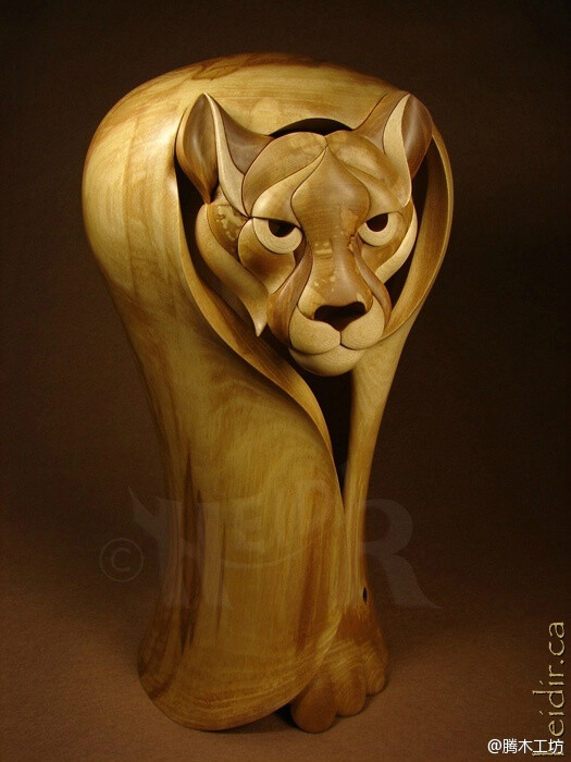 Woodturned Intarsia Sculpture - Heidi Rupprecht.