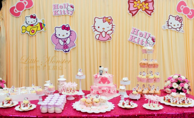 HelloKitty，甜品桌，甜品设计