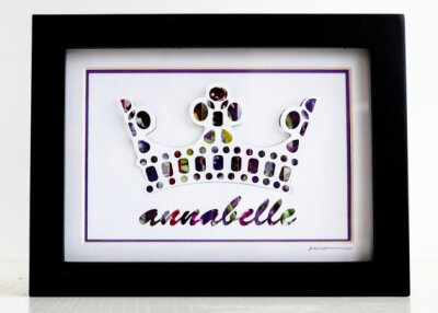 Princess Crown Custom Original Wall Art - Collage Silhouette Colorful Kids Tiara