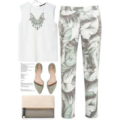 A fashion look from March 2015 featuring zara tank top, green pants and tory burch shoes. Browse and shop related looks.