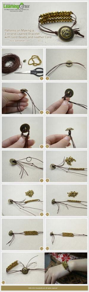 皮线 串珠 多层手链