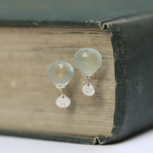 台湾设计师【Spoiled Brat】925银 蓝玉髓耳钉 现货