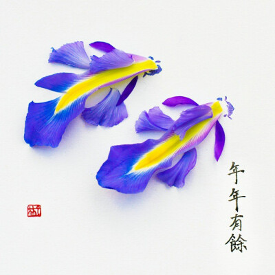 新年快乐,年年有余! In Chinese ink paintings, you will normally see this 4 word blessing written alongside. The character '余( surplus)', which sounds as 'yu', shares the same pronunciation with '鱼 (f…