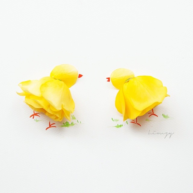 lovelimzy I hope you all had a great Easter weekend and here are two fluffy chicks made of yellow roses to brighten your Monday! xoxo