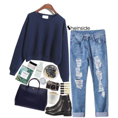 @sheinsidecom www.sheinside.com Sweater: http://www.sheinside.com/Navy-Long-Sleeve-Crop-Sweatshirt-p-198362-cat-1773.html?utm_source=polyvore&amp;amp;utm_medium=set&amp;amp;url_from=purple_7910916 Jea…