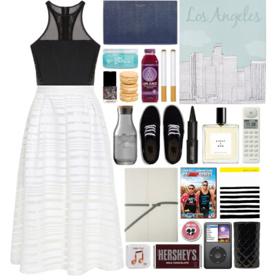 A fashion look from March 2015 featuring white skirt, black ankle booties and Happy Plugs tech accessories. Browse and shop related looks.