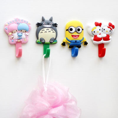 创意家居 可爱卡通可爱动物挂钩 创意门后强力挂钩小粘钩