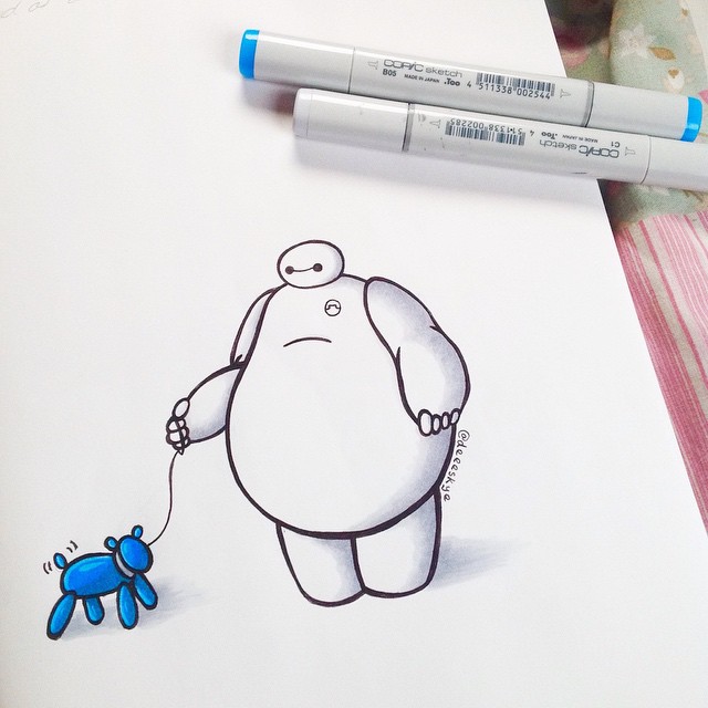 Baymax with a balloon dog ;)