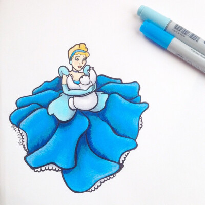 Cinderella holding a baby Baymax :)