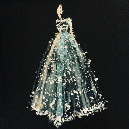 纽约插画师Katie Rodgers画中的礼服，美翻 ins:paperfashion