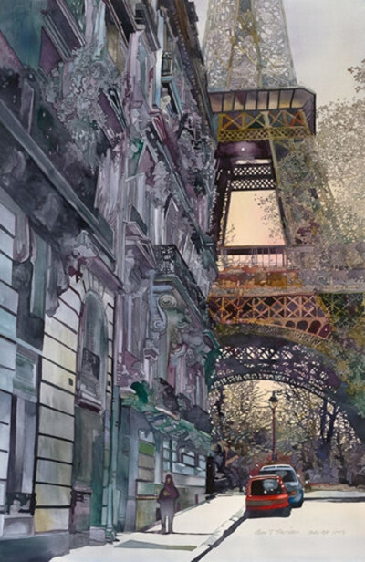 art painting watercolor cityscape John Salminen