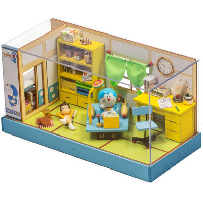 UCGO DIY创意小屋 哆啦A梦 机器猫大雄的房间拼装场景模型