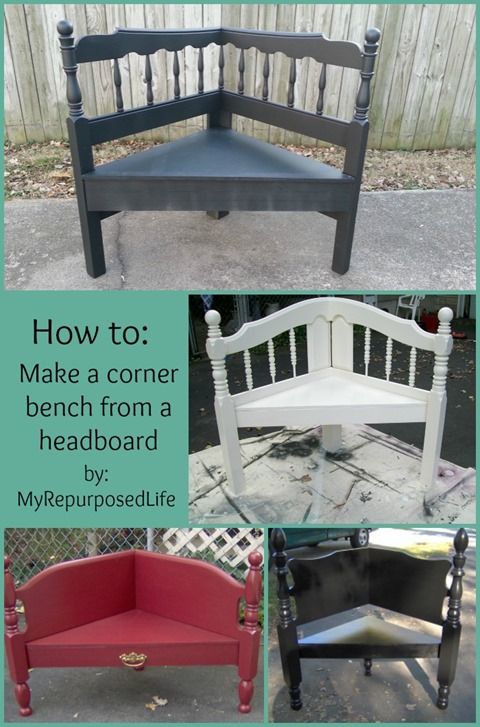 MAKE A CORNER BENCH FROM A HEADBOARD