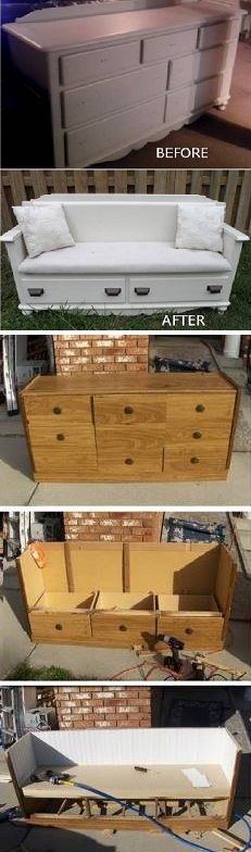 Turn An Old Dresser Into A New Bench – DIY