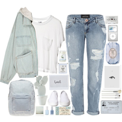 A fashion look from March 2015 featuring denim jacket, blue jeans and vans shoes. Browse and shop related looks.