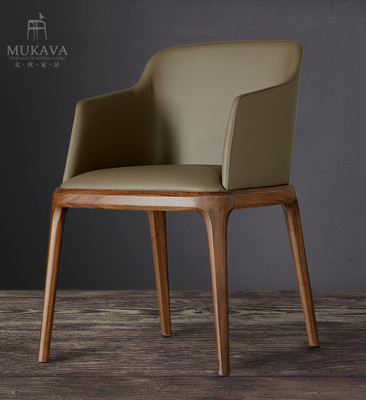 MUKAVA 北欧风高端款Grace Chair 带扶手北美黑胡桃餐椅