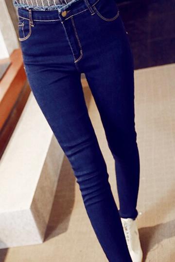 MILA 2015春装牛仔裤 铅笔弹力显瘦学生修身小脚裤