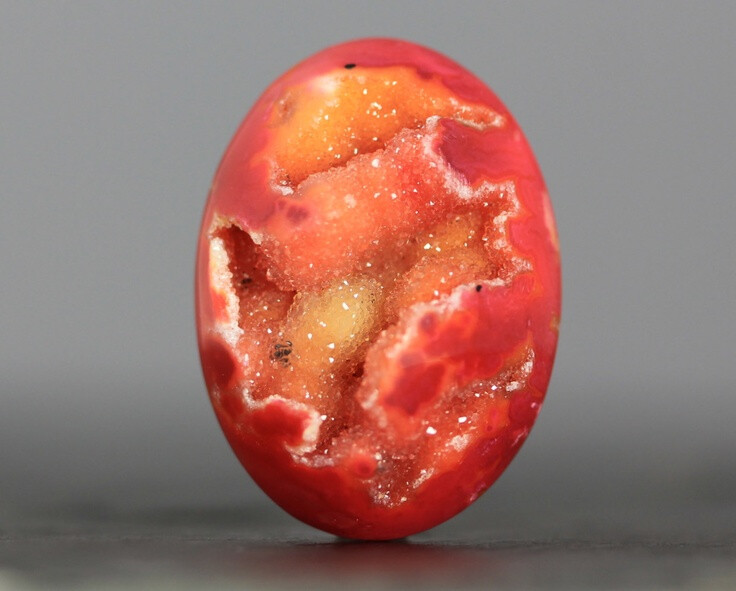 Fiery Orange Jasper Druse Druzy Druzy GEode Stones by beadsaddict