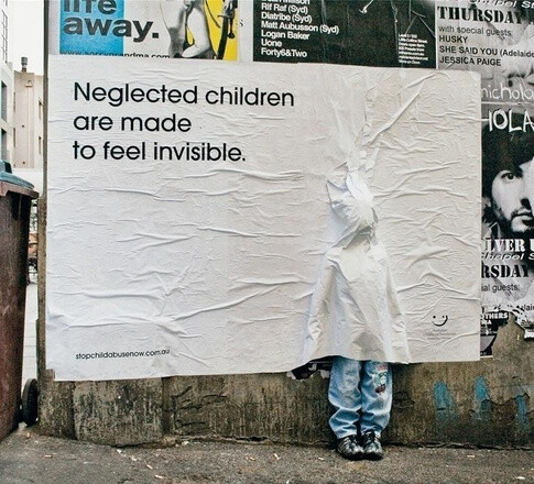 Neglected Children Are Made To Feel Invisible. Stop Child Abuse Now.