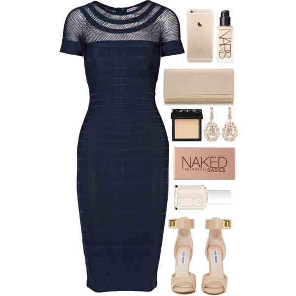 A fashion look from February 2015 featuring blue cocktail dress, twisted shoes and pink coin purse. Browse and shop related looks.