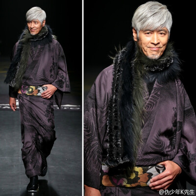 #K先生时装周笔记#JOTARO SAITO Menswear F/W 2015 Tokyo.日本传统和服的主题往往离不开松竹梅菊这些象征风雅的事物,斉藤上太郎未满30岁已是知名和服设计师,他的作品跳出传统加入了不少潮流元素,他在2015东京时装周…