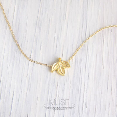 Petite Leaf Necklace - 14k Gold Filled Necklace, Dainty Gold Necklace, Small Delicate Jewelry, Everyday Necklace