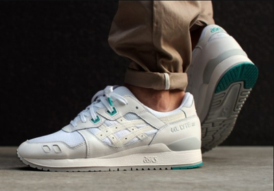 ASICS GEL-LYTE III V 复古慢跑鞋 H5B4N 白绿